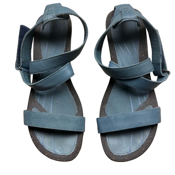 teva cabrillo wedge blue leather - Picture 2 of 4